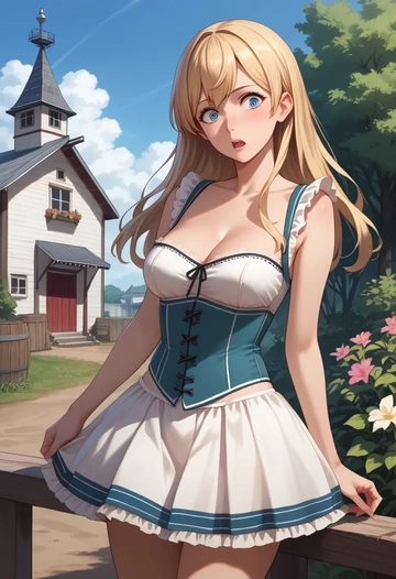 kantai_collection,gambier_bay_(kancolle),corset,bustier,long tulle skirt  - AI generated anime art