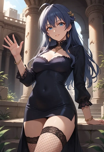 idolmaster,ganaha_hibiki,secretary,stockings,sexy, panties  - AI generated anime art