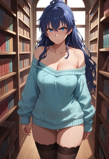 idolmaster,ganaha_hibiki,off-shoulder,sweater  - AI generated anime art