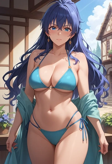 idolmaster,ganaha_hibiki,bikini  - AI generated anime art