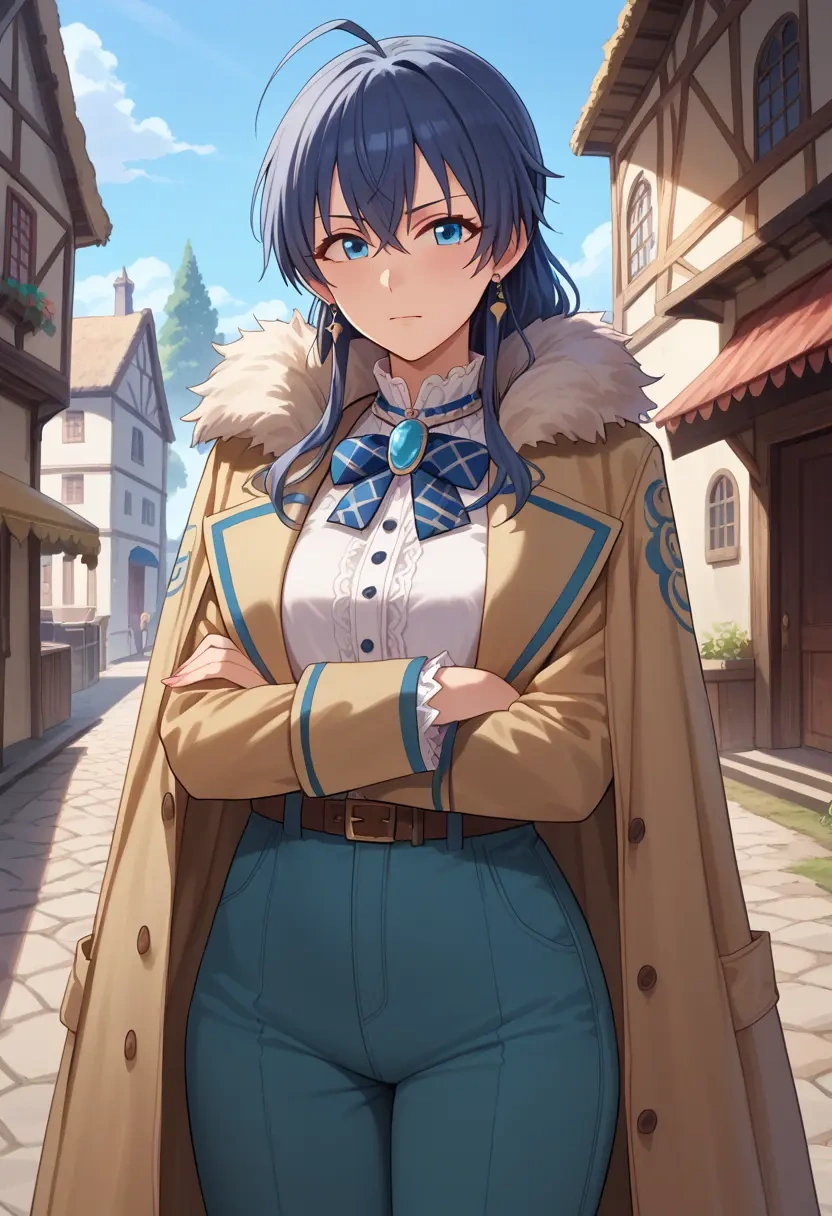 idolmaster,ganaha_hibiki,coat,fur-collar,tailored trousers  - 