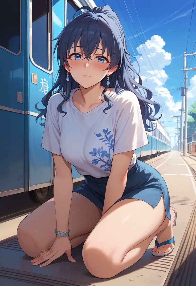 idolmaster,ganaha_hibiki,calligraphy print shirt,dolphin shorts  - 