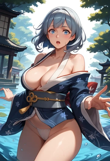 kantai_collection,gangut_(kancolle),kimono,sexy  - AI generated anime art