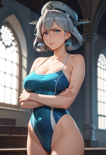 kantai_collection,gangut_(kancolle),swimsuit,sexy  - AI generated anime art