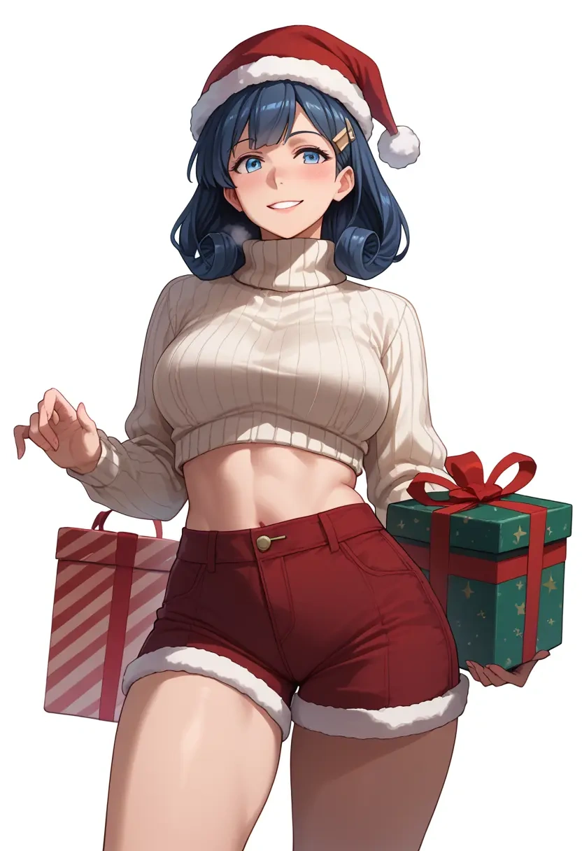 kantai_collection,gangut_(kancolle),Christmas,red velvet shorts,turtleneck sweater  - 