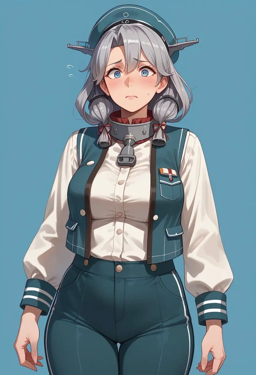 kantai_collection,gangut_(kancolle),vest,quilted,jogger pants  - 