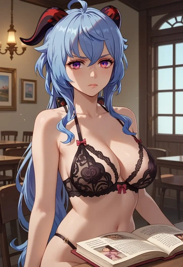 genshin impact,ganyu,lingerie  - AI generated anime art