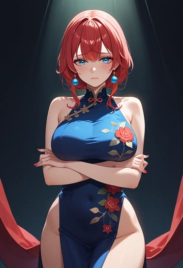 hololive,gawr_gura_(1st_costume),qipao  - AI generated anime art