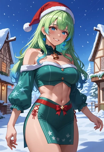 hololive,gawr_gura_(1st_costume),Christmas,dress  - AI generated anime art