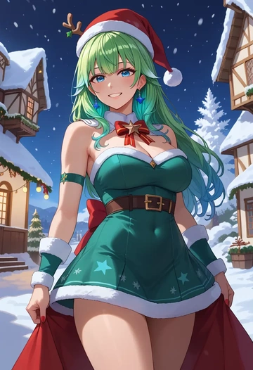 hololive,gawr_gura_(1st_costume),Christmas,dress  - AI generated anime art