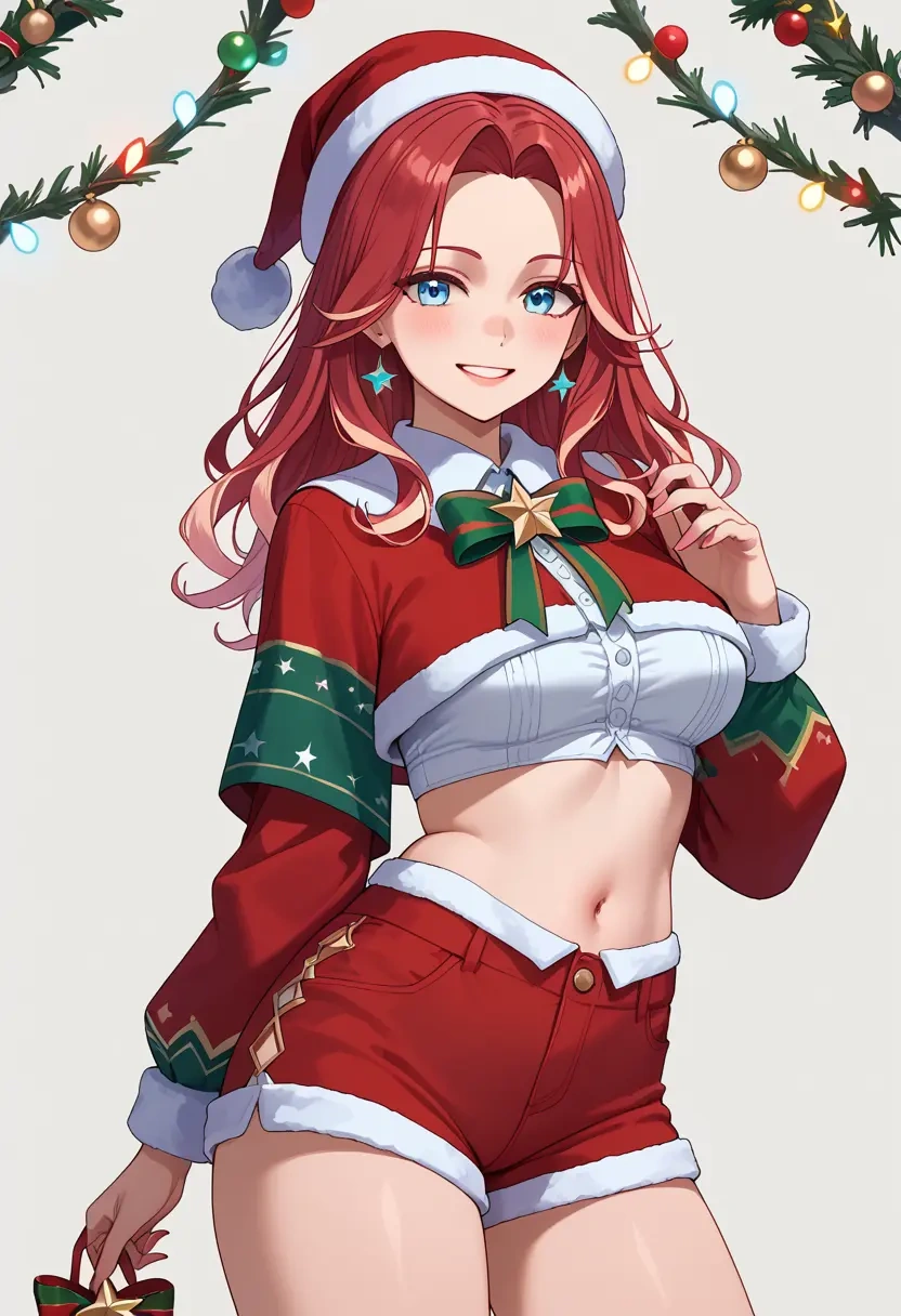 hololive,gawr_gura,Christmas,red velvet shorts  - 