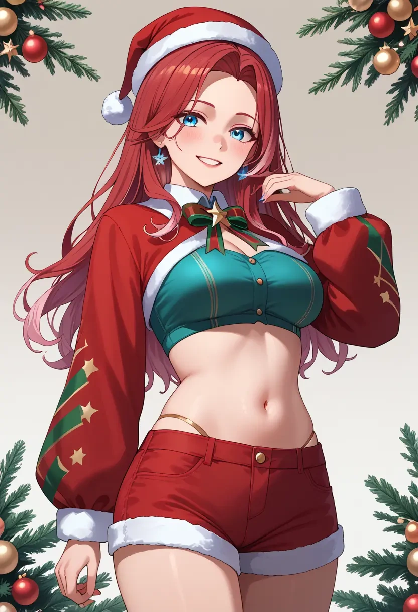 hololive,gawr_gura,Christmas,red velvet shorts  - 