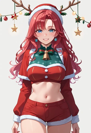 hololive,gawr_gura,Christmas,red velvet shorts  - AI generated anime art