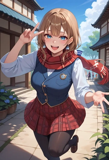 hololive,gawr_gura,winter,student uniform,vest  - AI generated anime art