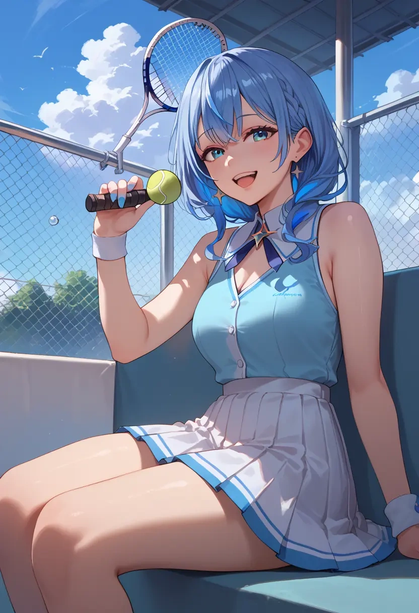 hololive,gawr_gura,tennis dress,visor,trainers  - 