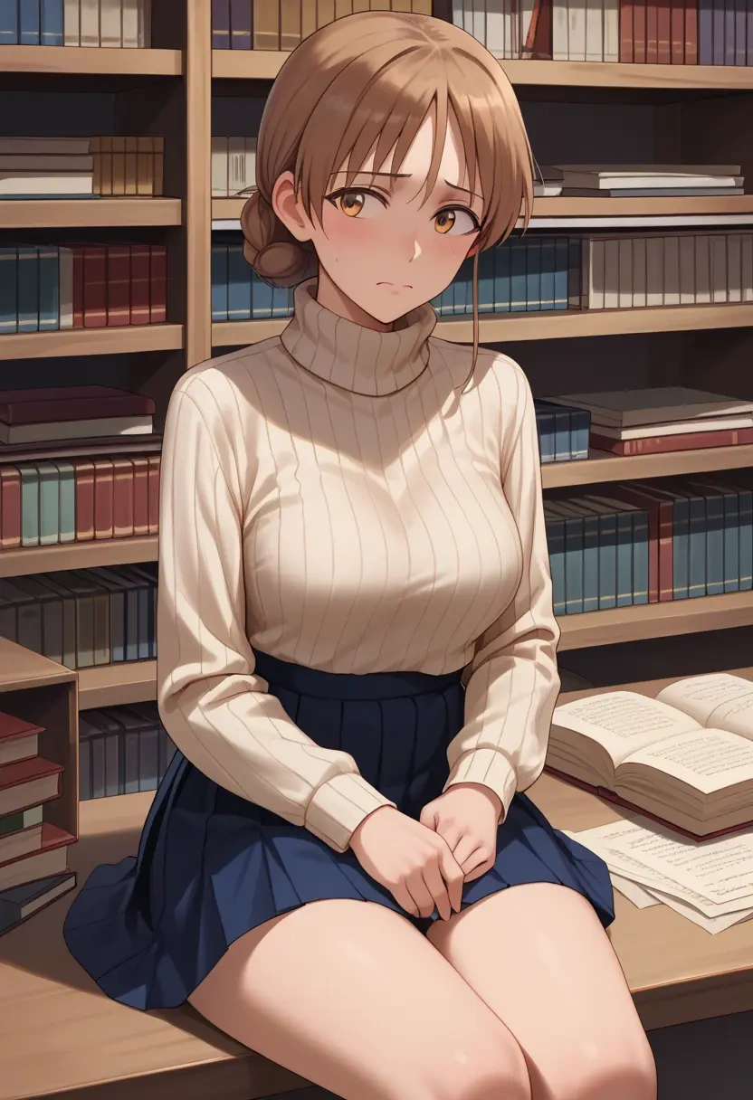 world_witches_series,gertrud_barkhorn,skirt,pleated,turtleneck sweater  - 