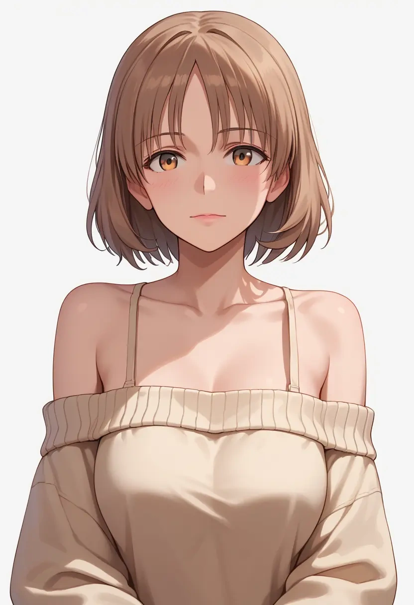 world_witches_series,gertrud_barkhorn,sweater,off-shoulder,collar  - 