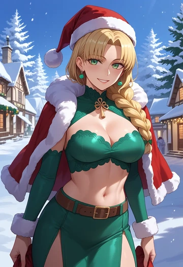 fate_(series),gilles_de_rais_(caster)_(fate),Christmas,dress  - AI generated anime art