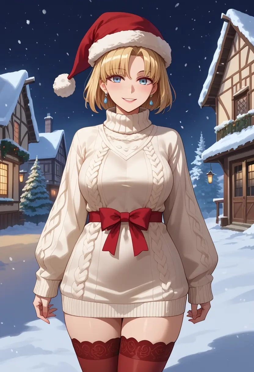 fate_(series),gilles_de_rais_(caster)_(fate),Christmas,sweater dress,stockings  - 