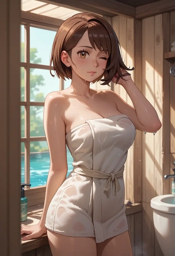 pokemon,gloria_(pokemon),towel,sexy  - AI generated anime art