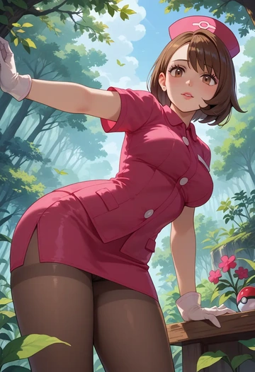 pokemon,gloria_(pokemon),nurse pantyhose,mini skirt, sexy  - AI generated anime art