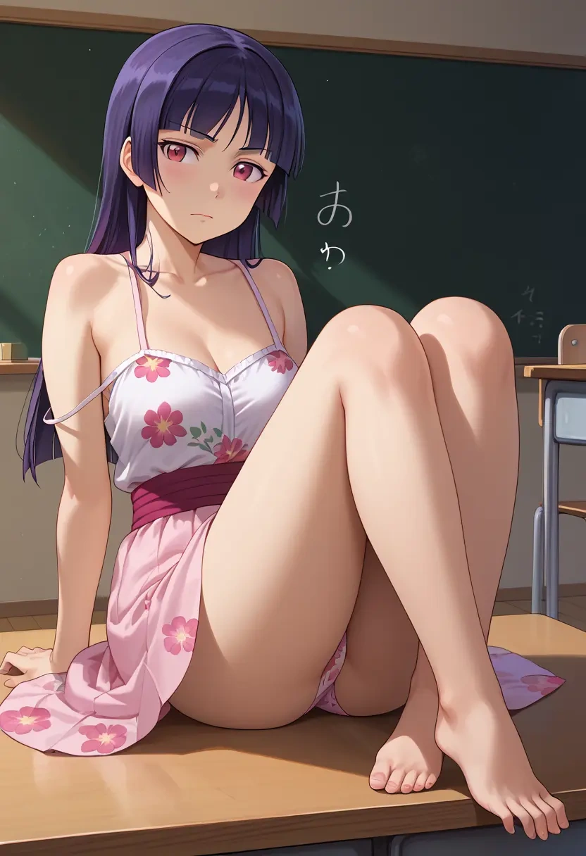 ore_no_imouto_ga_konna_ni_kawaii_wake_ga_nai,gokou_ruri,silk slip dress,floral prints  - 