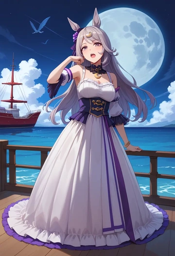 umamusume,gold_ship_(umamusume),gothic priestess gown,high slit,embroidered veil  - AI generated anime art