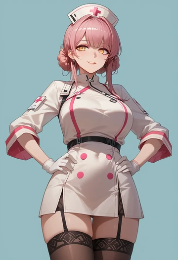 arknights,goldenglow_(arknights),nurse pantyhose,mini skirt, sexy  - AI generated anime art