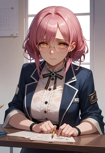 arknights,goldenglow_(arknights),OL, glasses,  - AI generated anime art