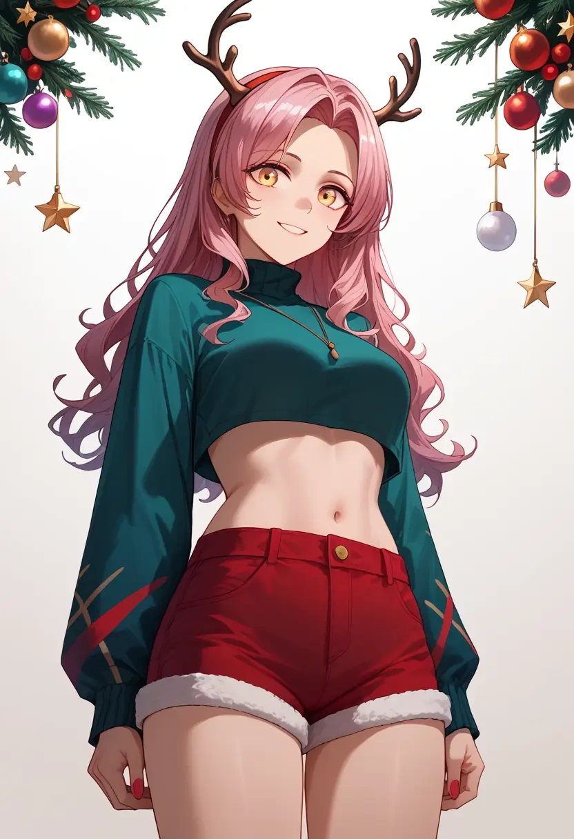 arknights,goldenglow_(arknights),Christmas,red velvet shorts  - 