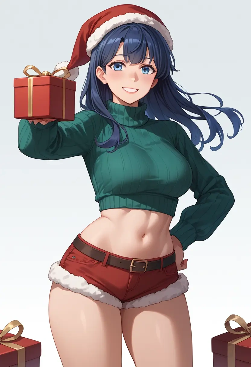 kantai_collection,gotland_(kancolle),Christmas,red velvet shorts,turtleneck sweater  - 