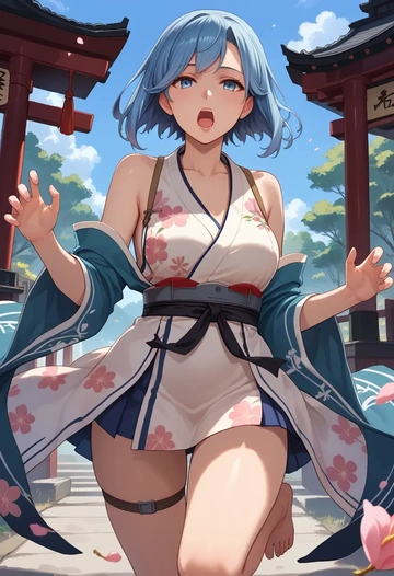 kantai_collection,gotland_(kancolle),silk slip dress,floral prints  - AI generated anime art