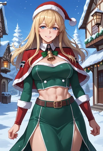 kantai_collection,graf_zeppelin_(kancolle),Christmas,dress  - AI generated anime art