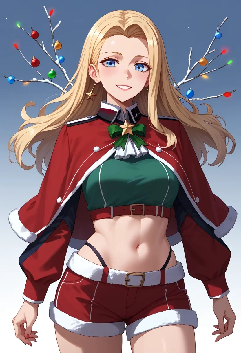 kantai_collection,graf_zeppelin_(kancolle),Christmas,red velvet shorts  - 