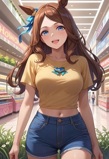 umamusume,grass_wonder_(umamusume),denim shorts  - AI generated anime art