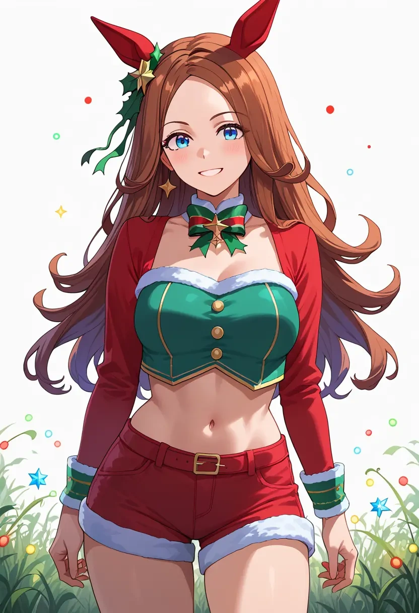 umamusume,grass_wonder_(umamusume),Christmas,red velvet shorts  - 