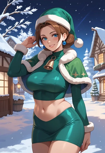 pokemon,green_(pokemon),Christmas,dress  - AI generated anime art