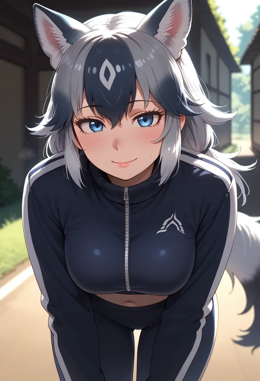 kemono_friends,grey_wolf_(kemono_friends),athletic,track suit  - 