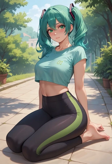 vocaloid,gumi,yaga pants  - AI generated anime art