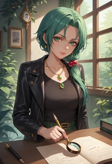 vocaloid,gumi,detective  - AI generated anime art