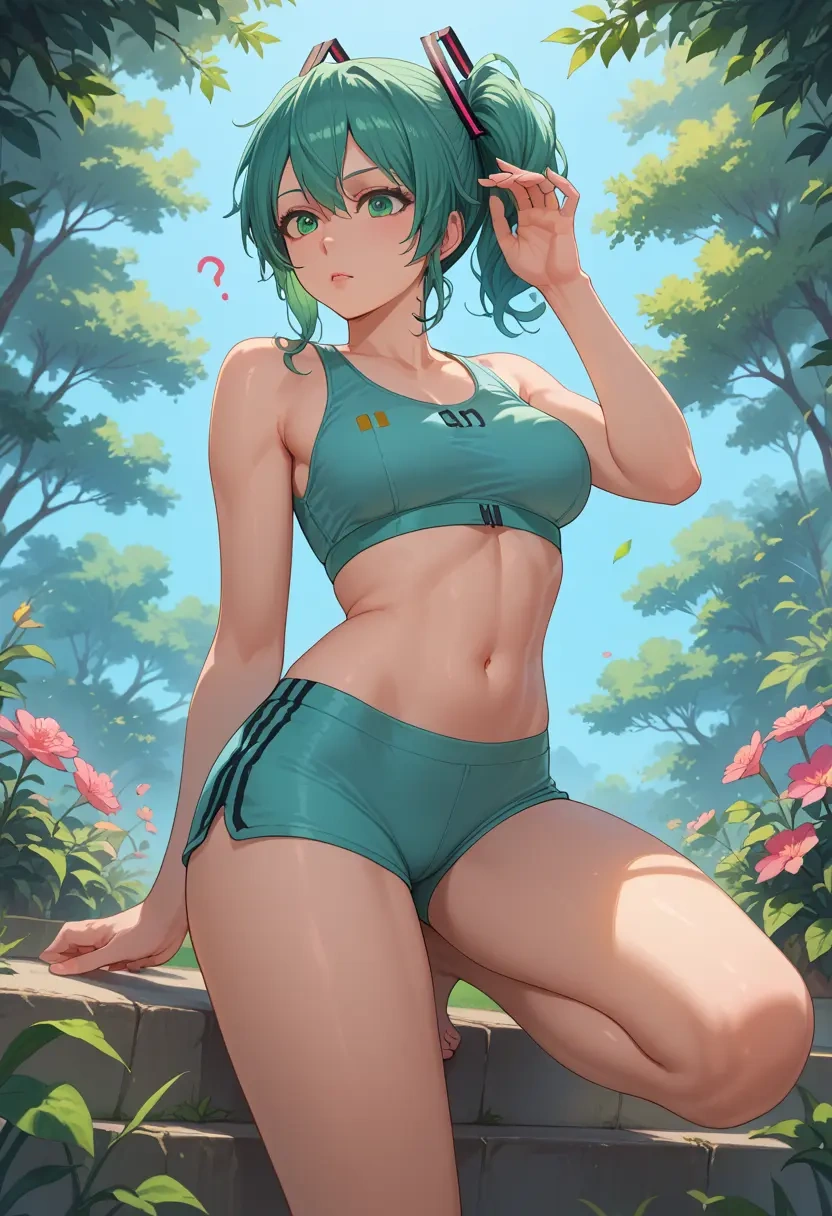 vocaloid,gumi,yoga shorts  - 