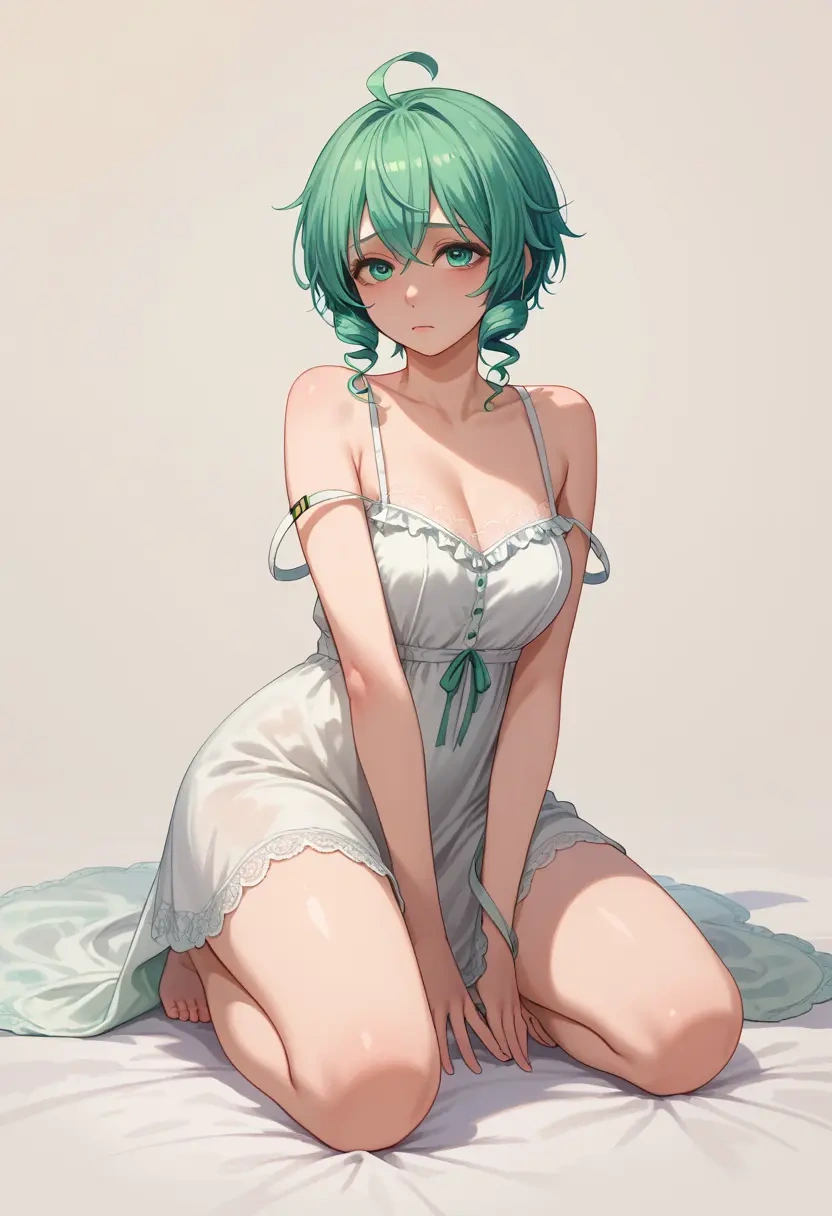 vocaloid,gumi,silk slip dress  - 