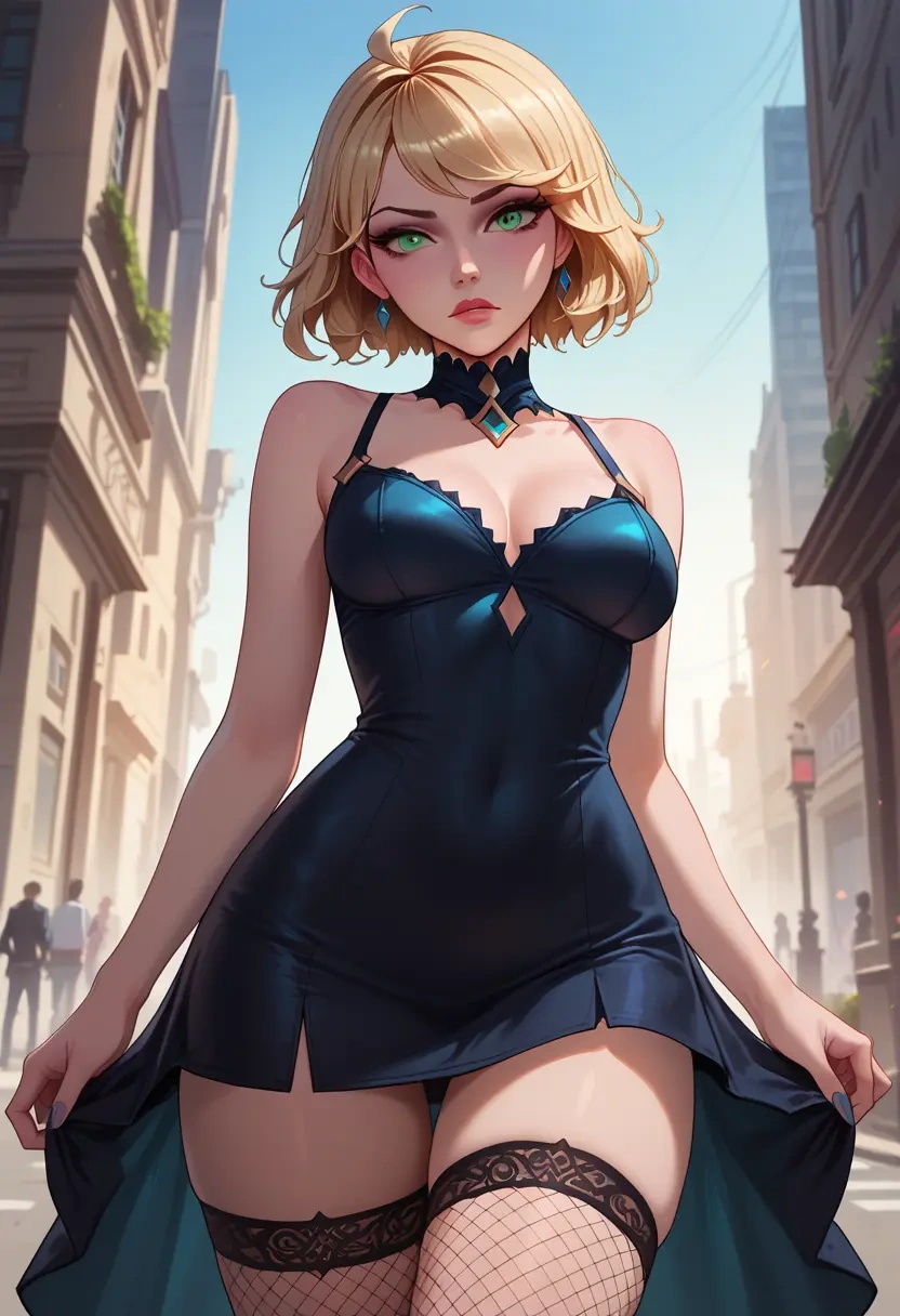 league_of_legends,gwen_(league_of_legends),secretary,stockings,sexy, panties  - 