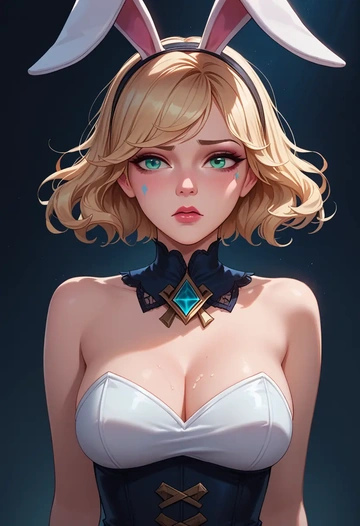 league_of_legends,gwen_(league_of_legends),bunny girl, sexy  - AI generated anime art