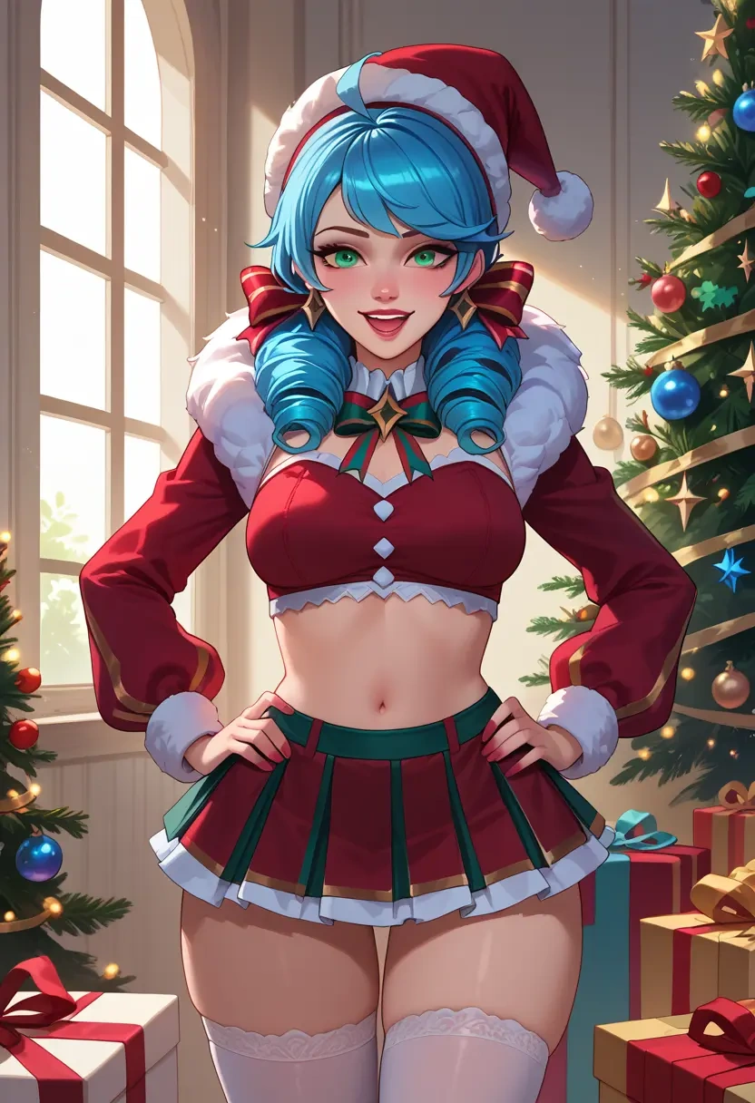 league_of_legends,gwen_(league_of_legends),Christmas,skirt  - 