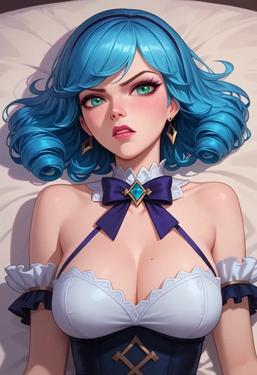 league_of_legends,gwen_(league_of_legends),dress,halter,layered tulle  - AI generated anime art