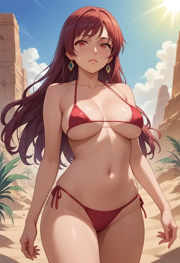 monogatari_(series),hachikuji_mayoi,tiny bikini,sexy  - AI generated anime art