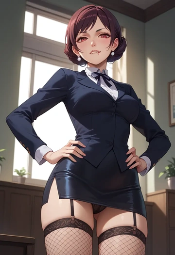 monogatari_(series),hachikuji_mayoi,secretary,stockings,sexy, panties  - AI generated anime art