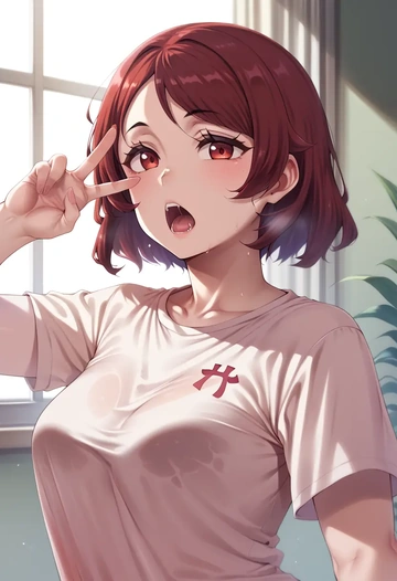 monogatari_(series),hachikuji_mayoi,running shirt,shorts,sneakers  - AI generated anime art