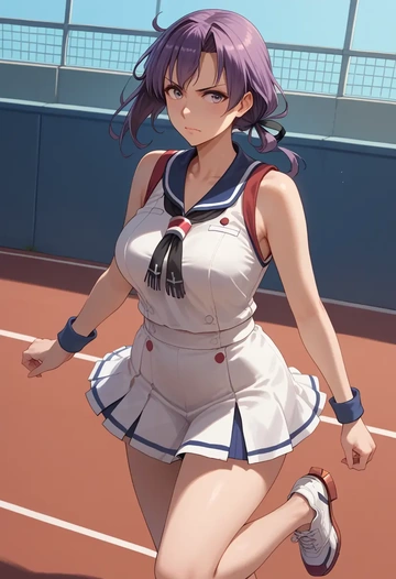 kantai_collection,hagikaze_(kancolle),tennis skirt  - AI generated anime art